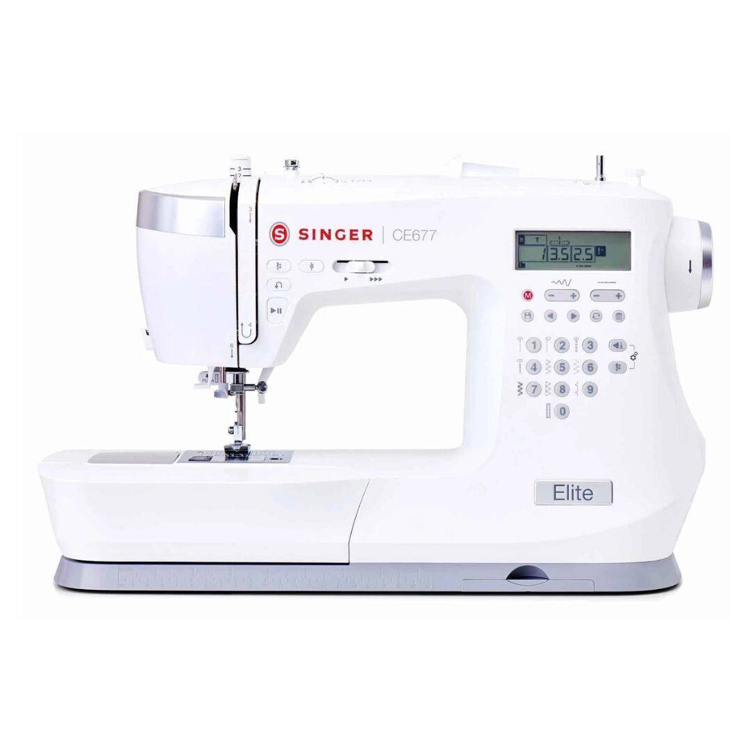 Singer - Elite CE677 Computerized Sewing Machine with 200 Built-in Stitches, White