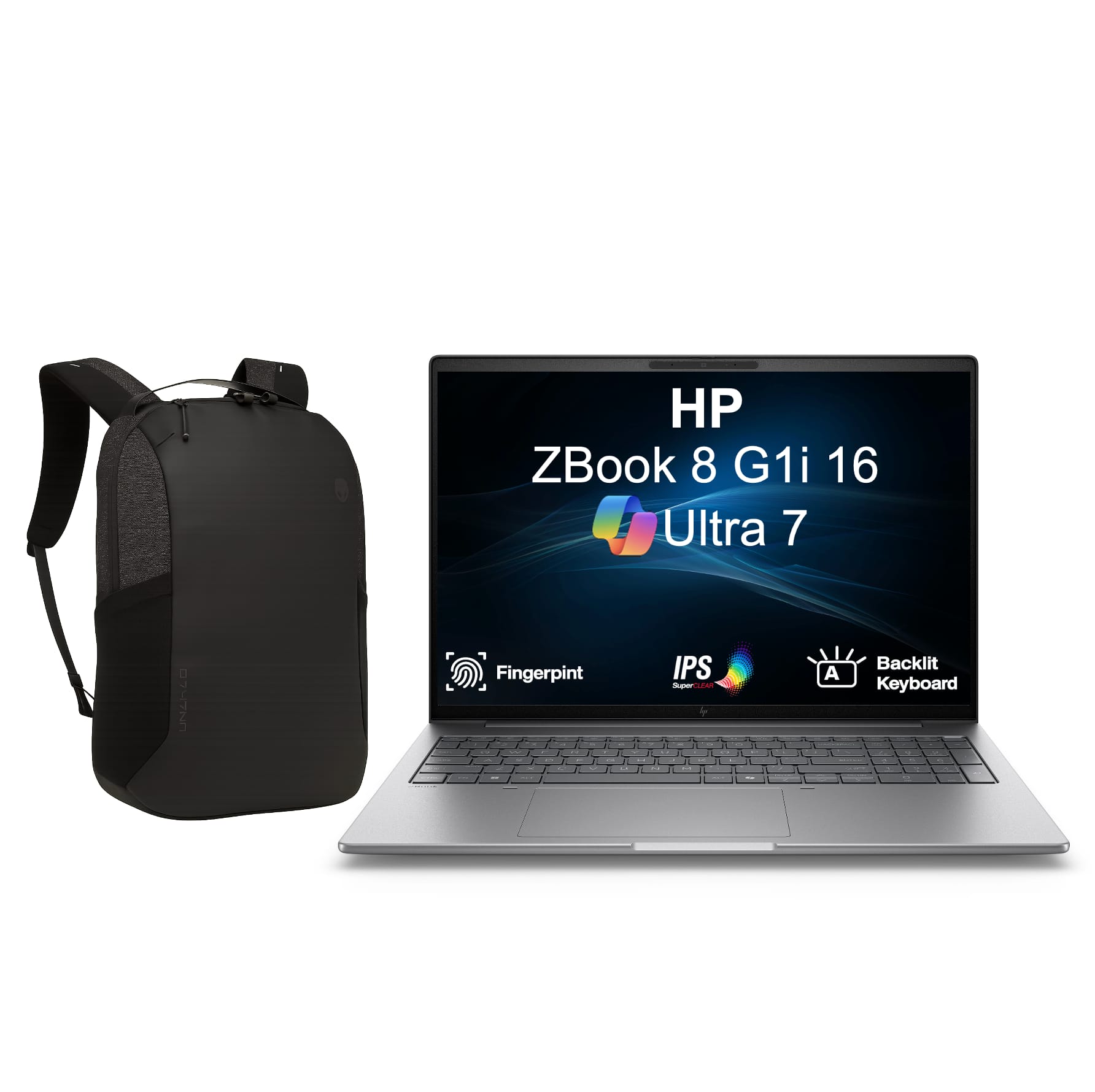 HP - ZBook 8 G1i 16 Workstation 16.0 WUXGA Display (Ultra 7-255H, 32GB, 1TB SSD, Win 11 Pro) w/17in Backpack - Meteor Silver