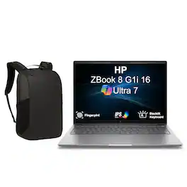 HP - ZBook 8 G1i 16 Workstation 16.0 WUXGA Display (Ultra 7-255H, 32GB, 1TB SSD, Win 11 Pro) w/17in Backpack - Meteor Silver
