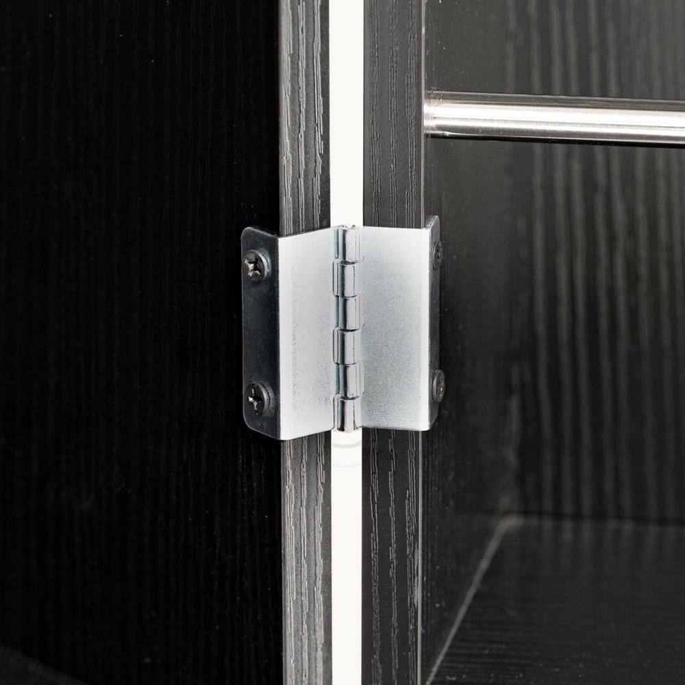 Alt View 9. Kadyn - 72" Fluted Kitchen Pantry with 3 Keyboard Drawers and Adjustable Shelves - Black - Black.