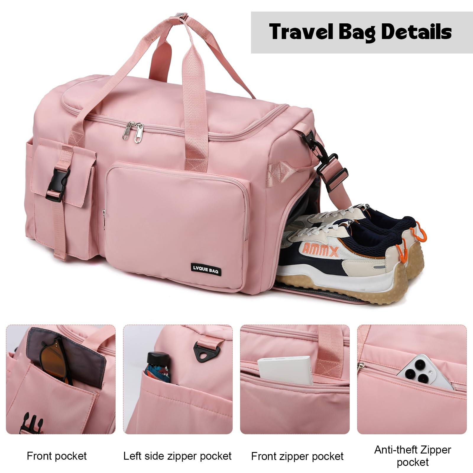 Pacoar Cade Gym Duffle Bag For Women Men Sports Backpack With Wet Shoe ...