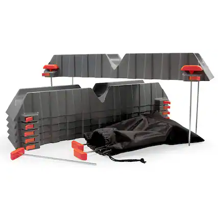 Front. Camco - Camco 43071 Adjustable Stackable Sewer Hose Drain Support Kit for RV (6 Troughs) - Gray.