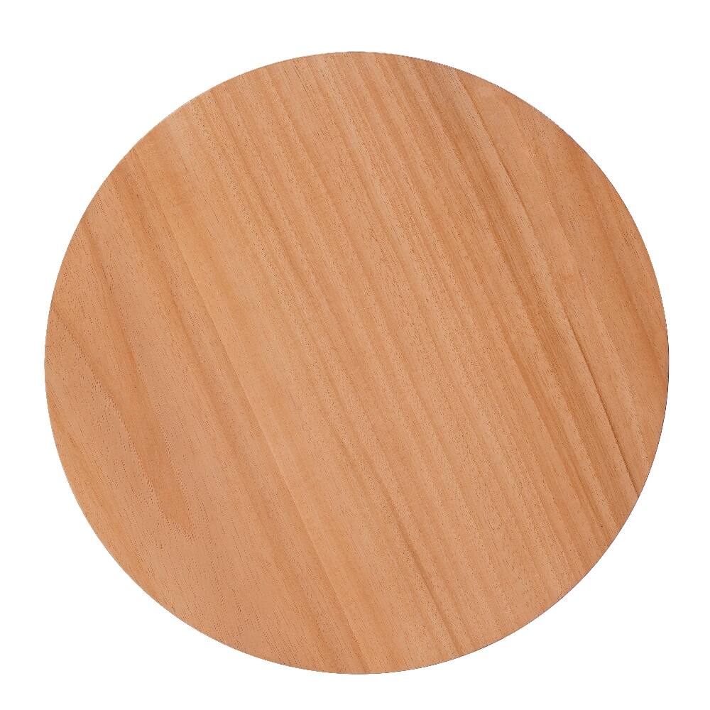 Alt View 8. Loheer - Loheer Rubber Wood Side Table Natural Color Round End Table Compact Nightstand Minimalist Accent Table - Natural.