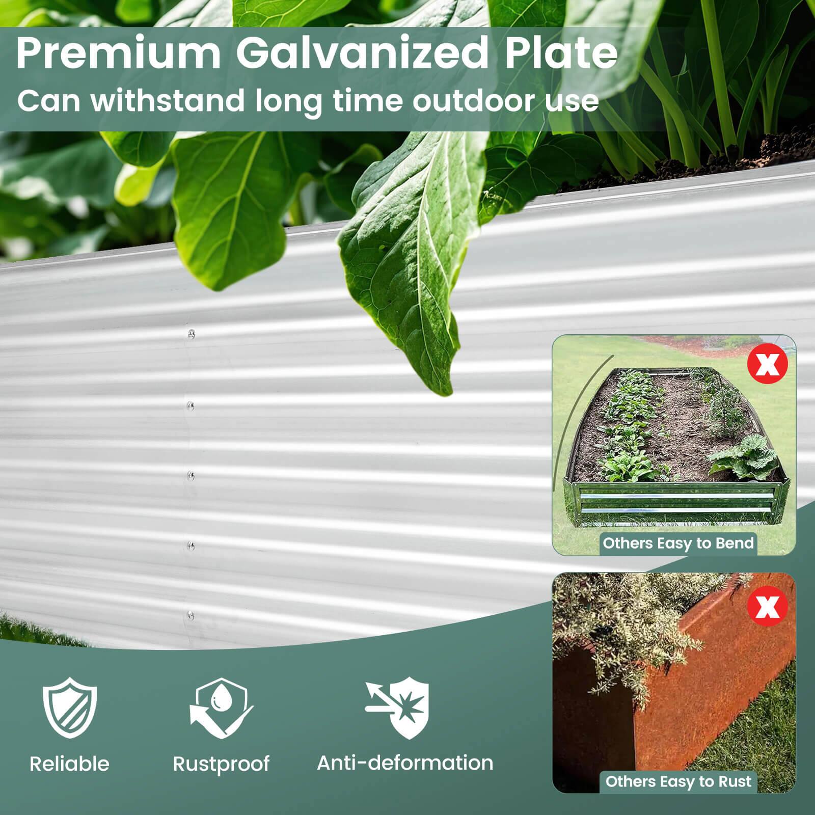 Premium Galvanized Plate  
Can withstand long time outdoor use  

Others Easy to Bend  
Others Easy to Rust  

Reliable  
Rustproof  
Anti-deformation
