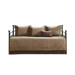 Gracie Mills - Maldonado 6-Piece Rustic Reversible Daybed Cover Set - Brown