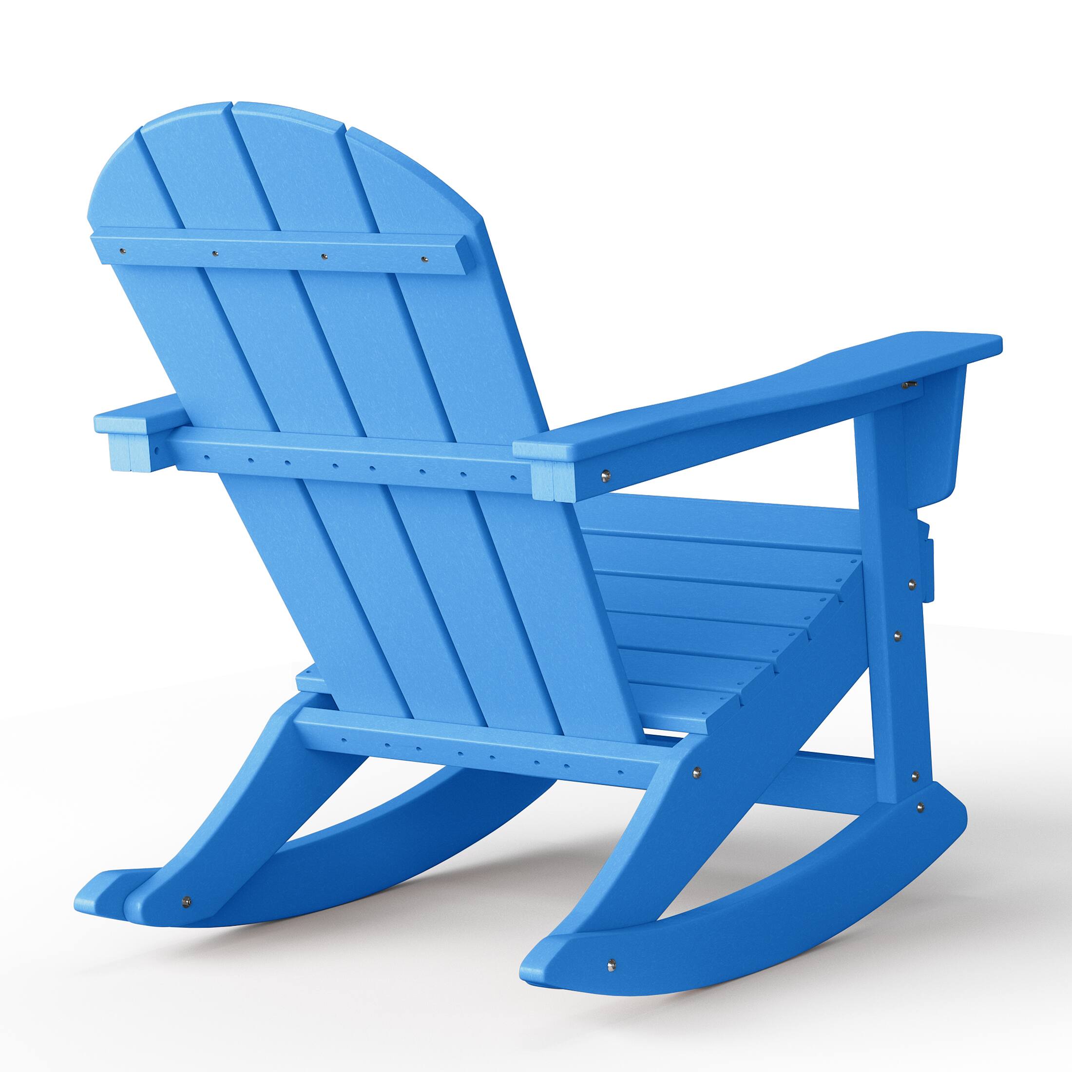 Alt View 1. WestinTrends - WestinTrends Malibu Outdoor / Patio Poly Adirondack rocking chair - Pacific Blue.