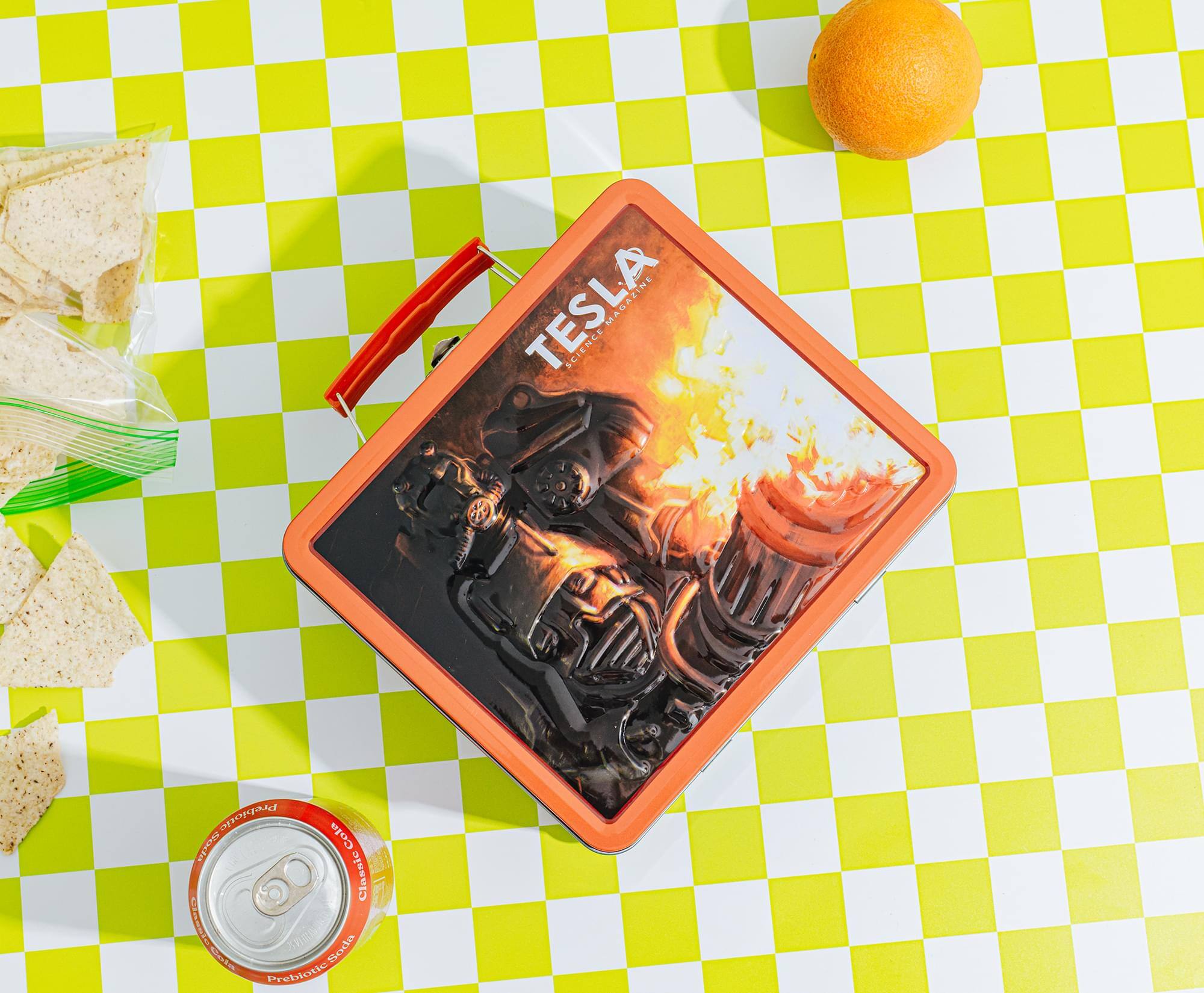 Toynk Fallout Tesla Science Magazine Metal Retro Metal Lunchbox