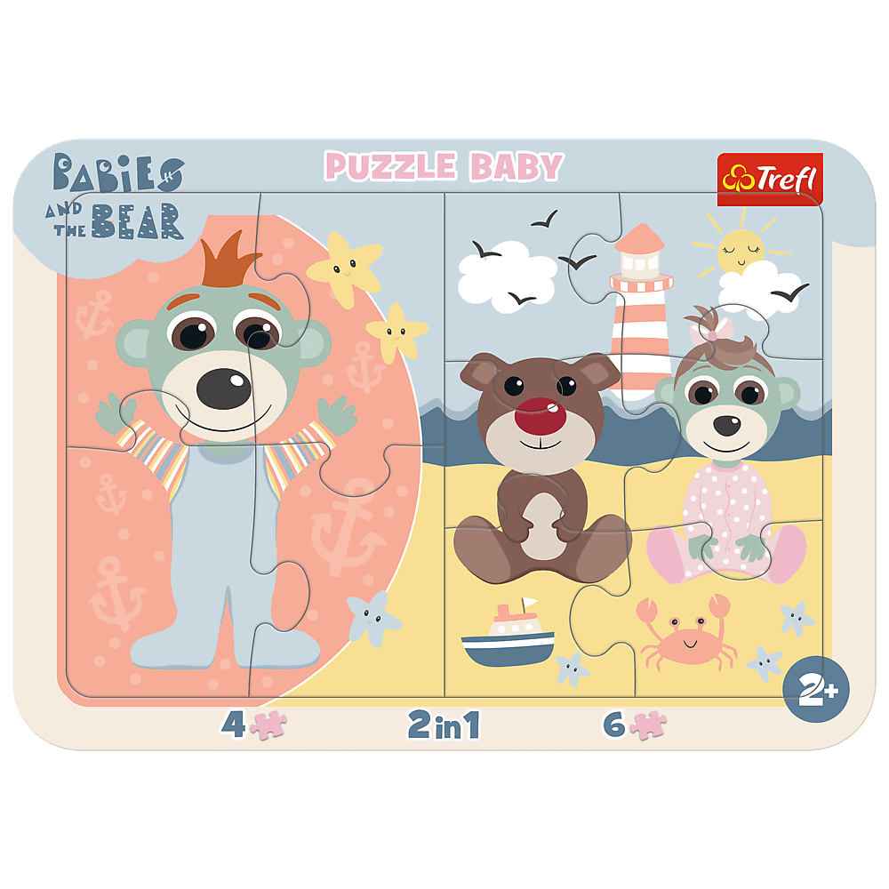 BABIES AND THE BEAR  
PUZZLE BABY  
Trefl  
4  
2in1  
6  
2+