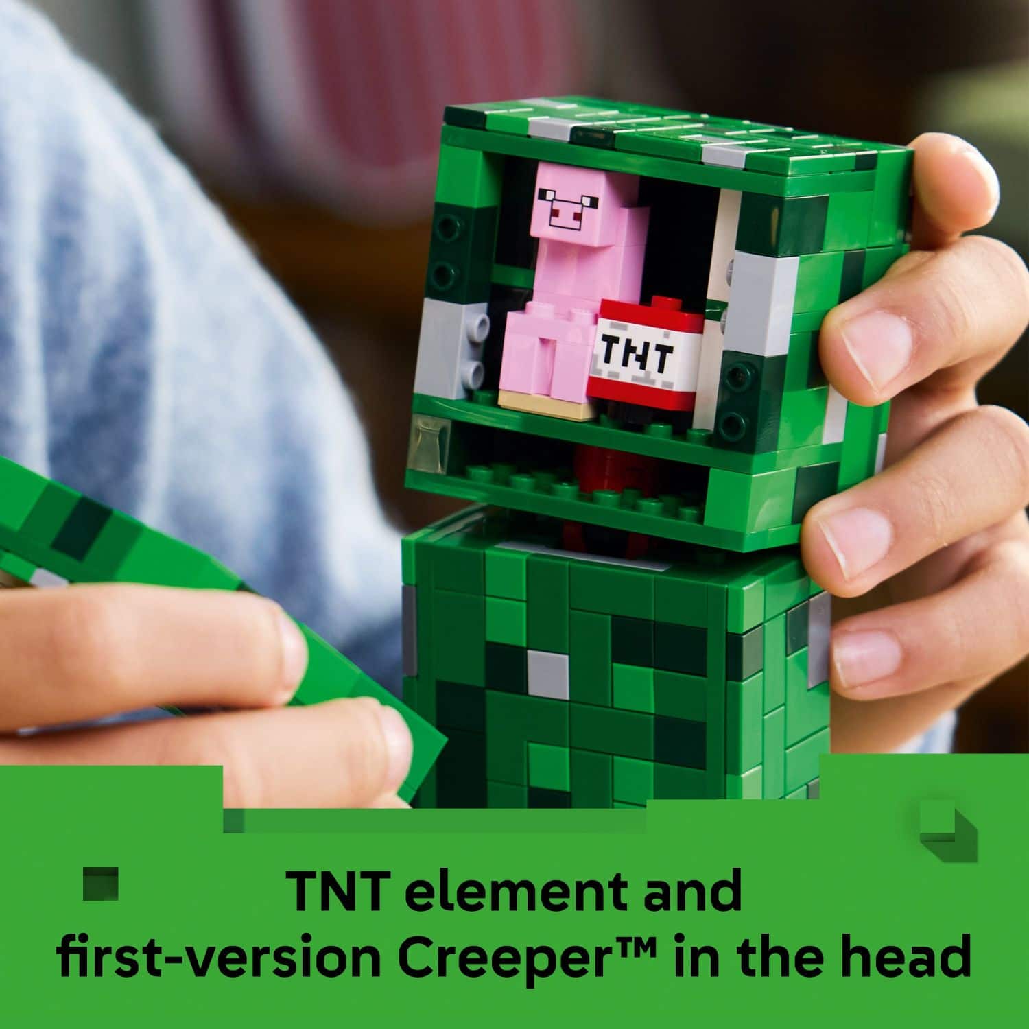 TNT element and first-version Creeper™ in the head