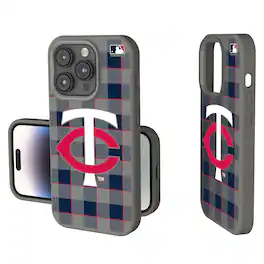 Keyscaper - MLB - Minnesota Twins - Plaid Soft Touch iPhone Case - 15 - Gray