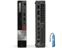Lenovo - Upgraded - ThinkStation Desktop Mini PC P3 Tiny Workstation - Intel Core i5-14500 with 16GB Memory - 1TB SSD - WIFI - Win 11Pro