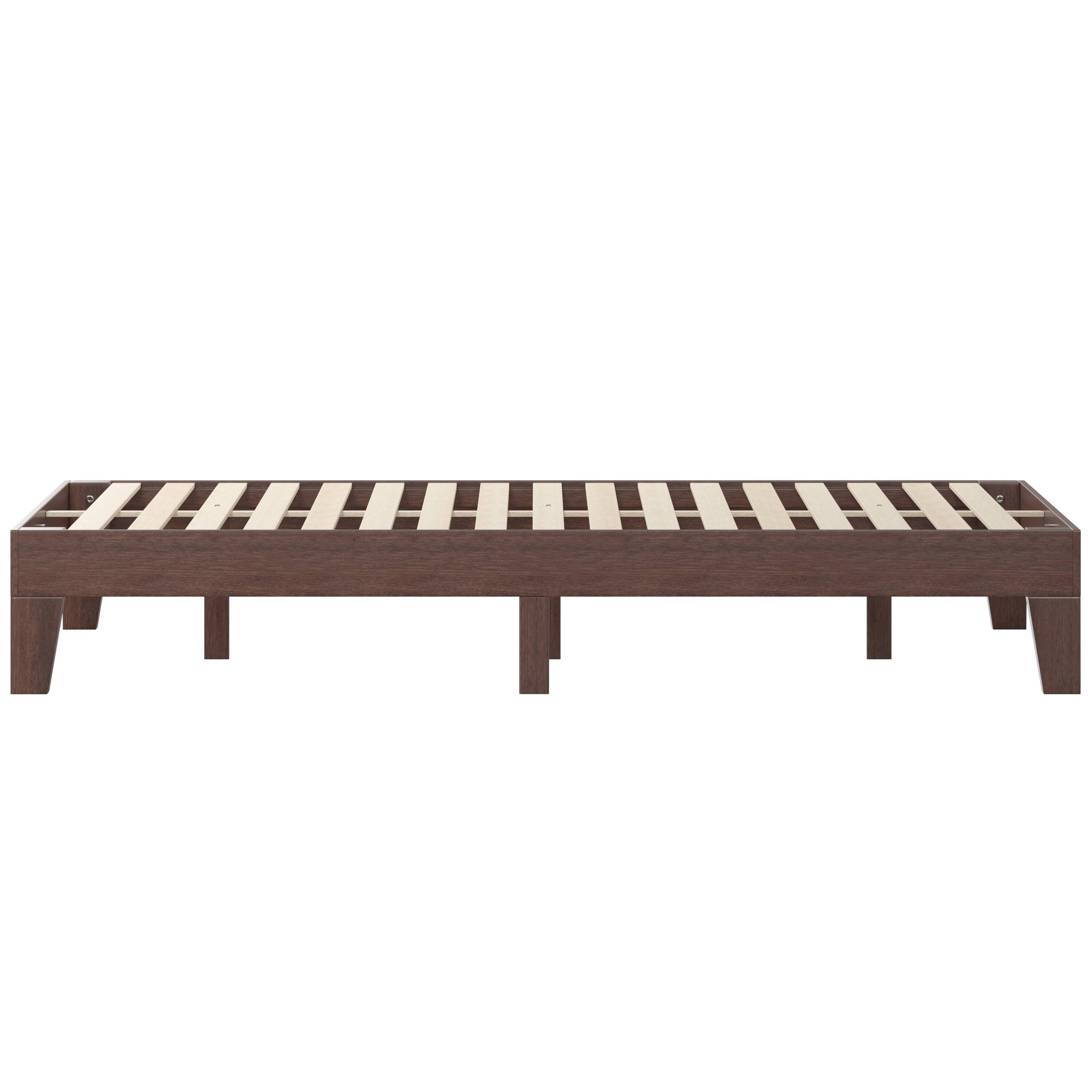 Alt View 19. Alamont Home - Evelyn Solid Wood Platform Bed with Wooden Support Slats, No Box Spring Required - Walnut.