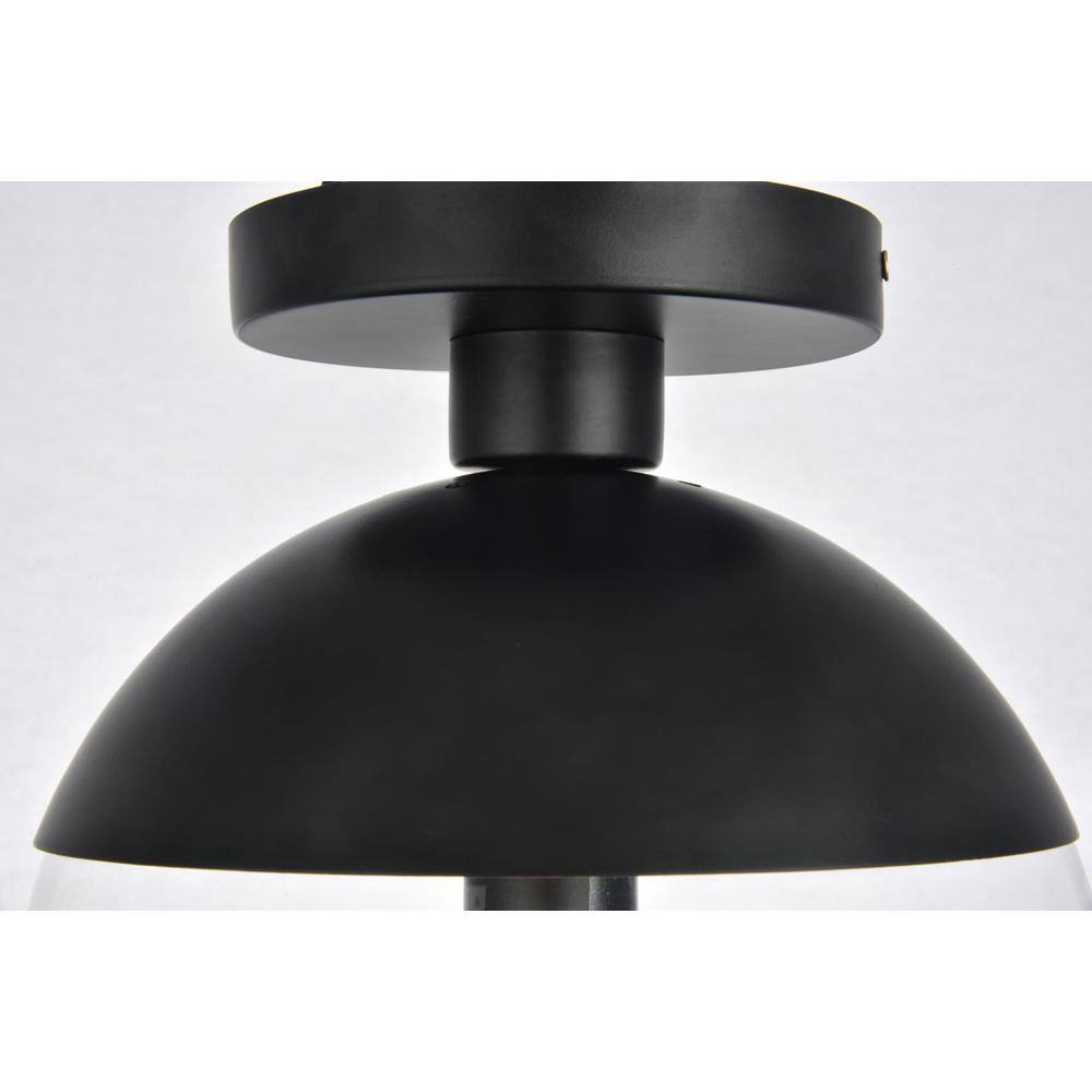 Back. Living District - Eclipse 1 Light Black Flush Mount With Clear Glass - Black And Clear.