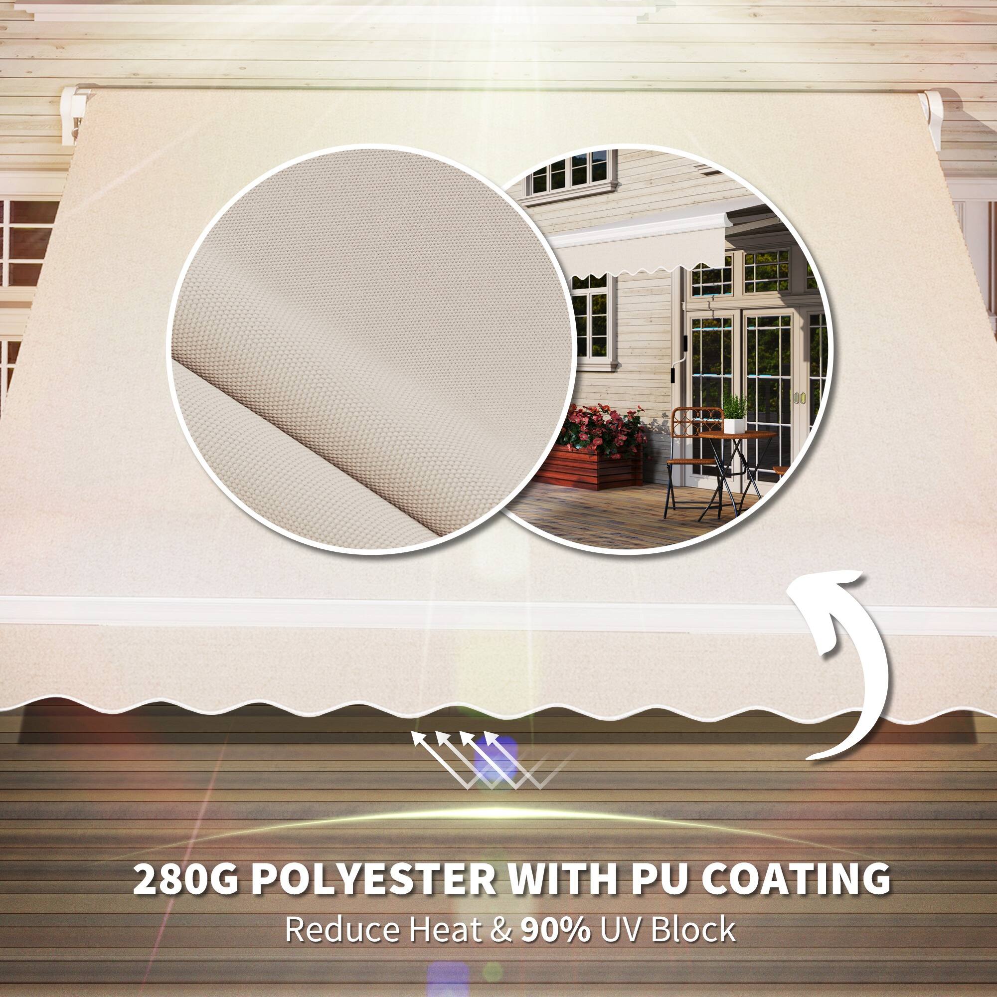 280G POLYESTER WITH PU COATING
Reduce Heat & 90% UV Block