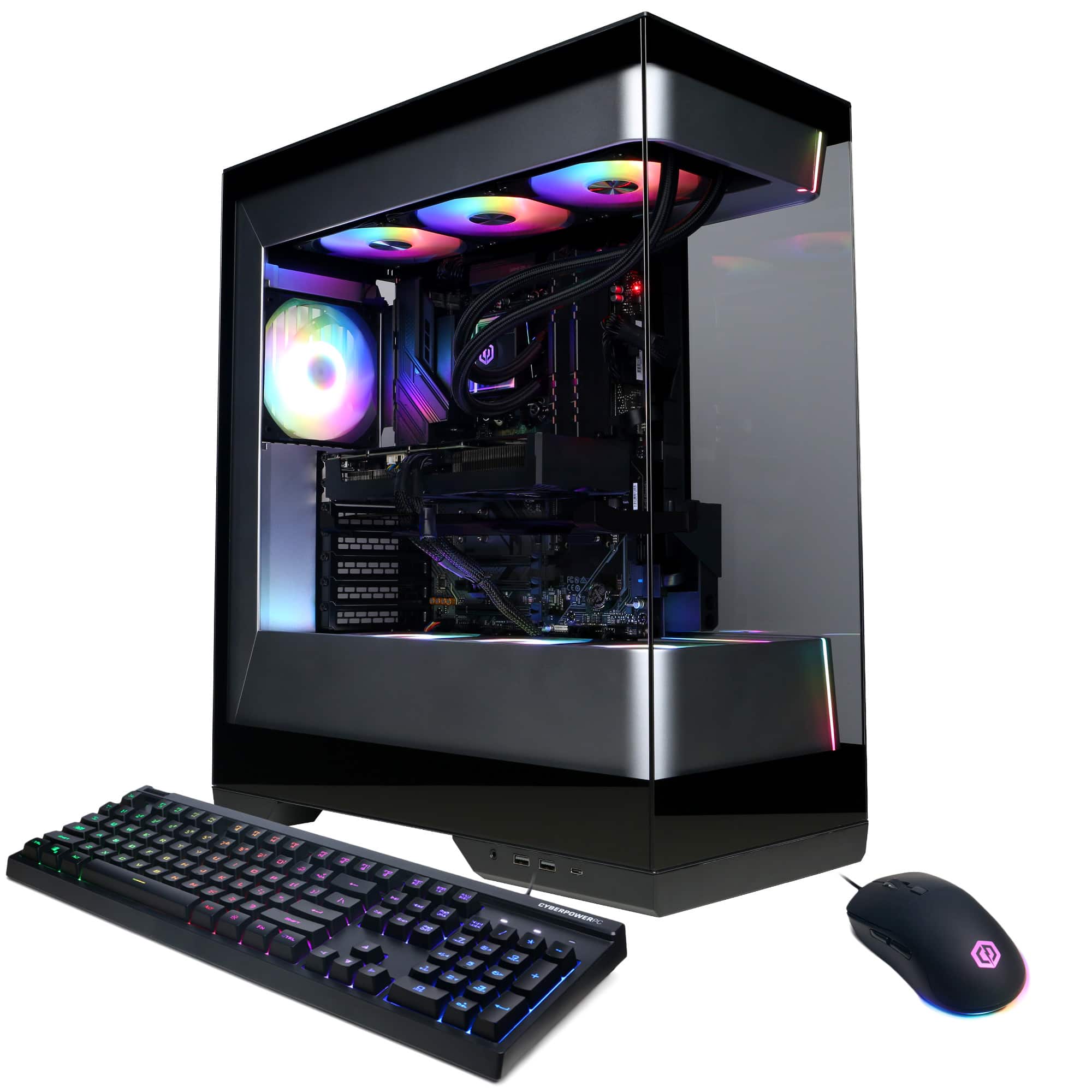 CyberPowerPC - Gaming Desktop - AMD Ryzen 7 7800X3D - AMD Radeon RX 9070 XT 16GB - 32GB DDR5 - 2TB PCIe 4.0 SSD - Black - Front_Zoom