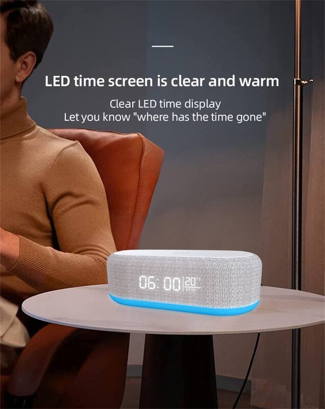 LED time screen is clear and warm  
Clear LED time display  
Let you know "where has the time gone"  
06:00 20°