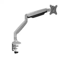 Front. Mount-It! - Single Monitor Gas Spring Desk Mount for Up to 32″ Screens – Full Motion Ergonomic Arm, Silver - Silver.