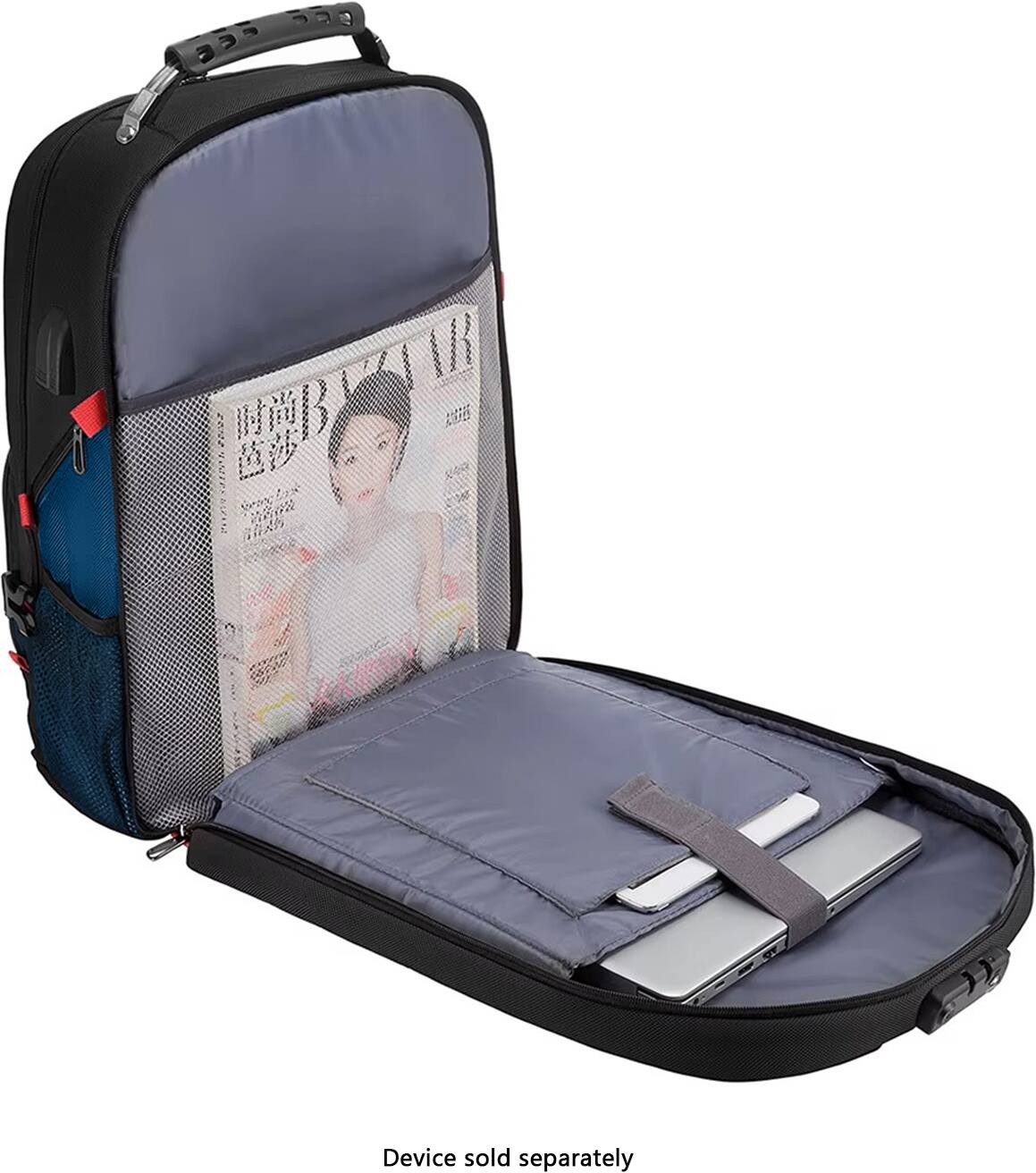 The text on the image reads "device sold separately."