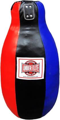 Amber Sporting Goods - Ultimate MMA Heavybag Bowling Ball Shaped, Perfect for Clinch Drills, Punching, Kicking, Unfilled - Red/Black/Blue