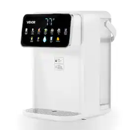 VEVOR - Instant Hot Water Dispenser, Countertop Boiling Water Dispenser with Adjustable 7 Temperatures & 7 Water Volumes - White