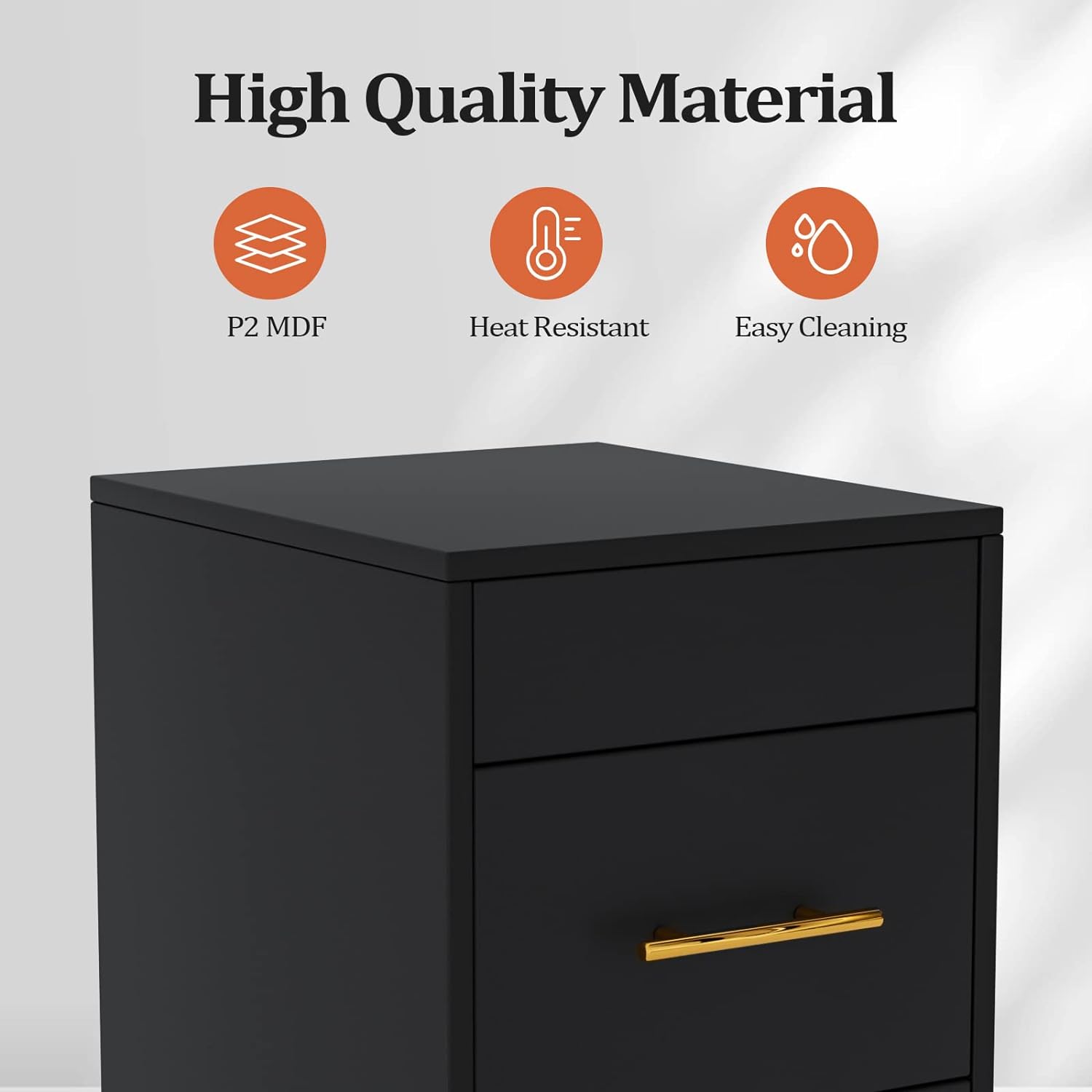 High Quality Material  
- P2 MDF  
- Heat Resistant  
- Easy Cleaning