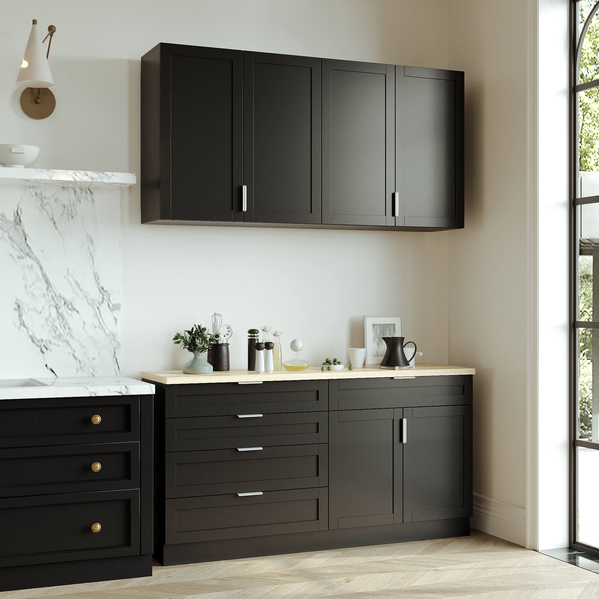 Alt View 2. Famapy - Famapy Modular Split - design Multi - Purpose Storage Cabinet Set - Black.