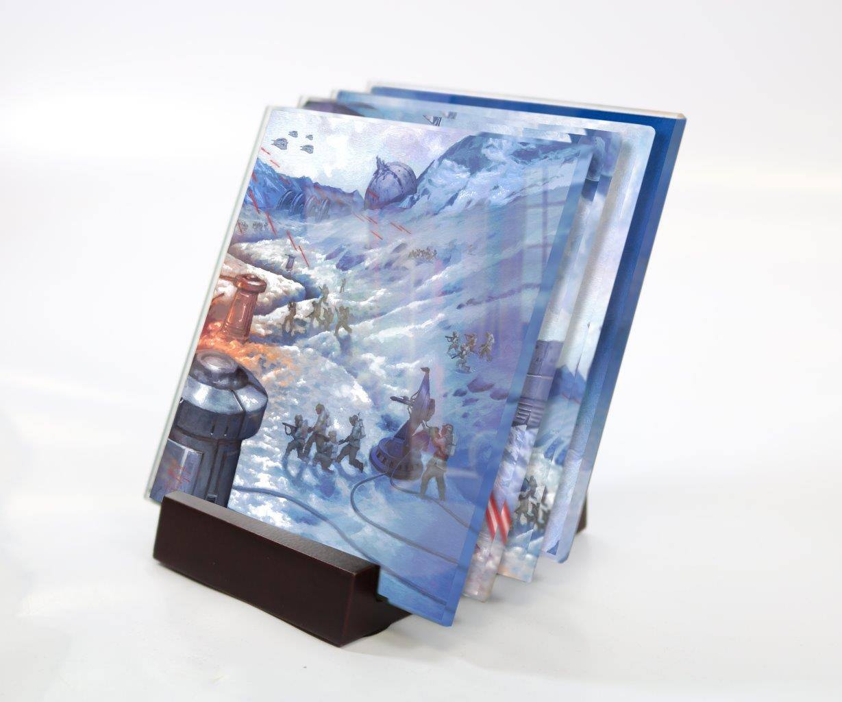 Alt View 1. Trend Setters - Star Wars (The Battle of Hoth) StarFire Prints™ Glass Coaster Set of Four - Black.