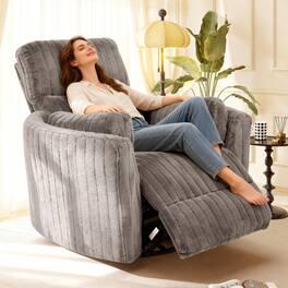 Anysun - Modern Power Swivel Glider Recliner with Integrated USB Charging and Plush Seating - Taupe