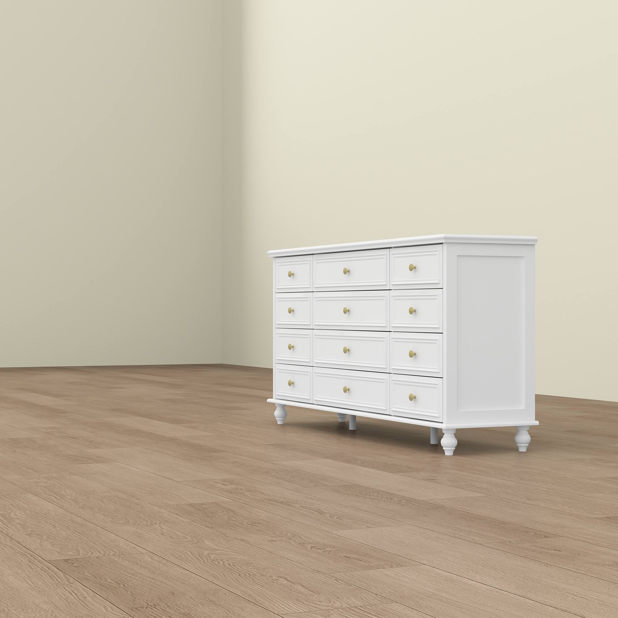 Left. FUFU & GAGA - FUFU&GAGA 12 - Drawer Silent Dresser: Spacious & Quiet Storage Solution - White.