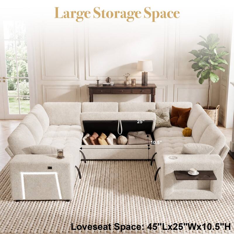 Large Storage Space  
25" 10.5"  
Loveseat Space: 45"Lx25"Wx10.5"H