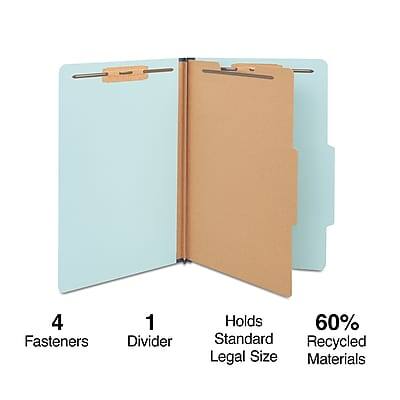 4 Fasteners  
1 Divider  
Holds Standard Legal Size  
60% Recycled Materials