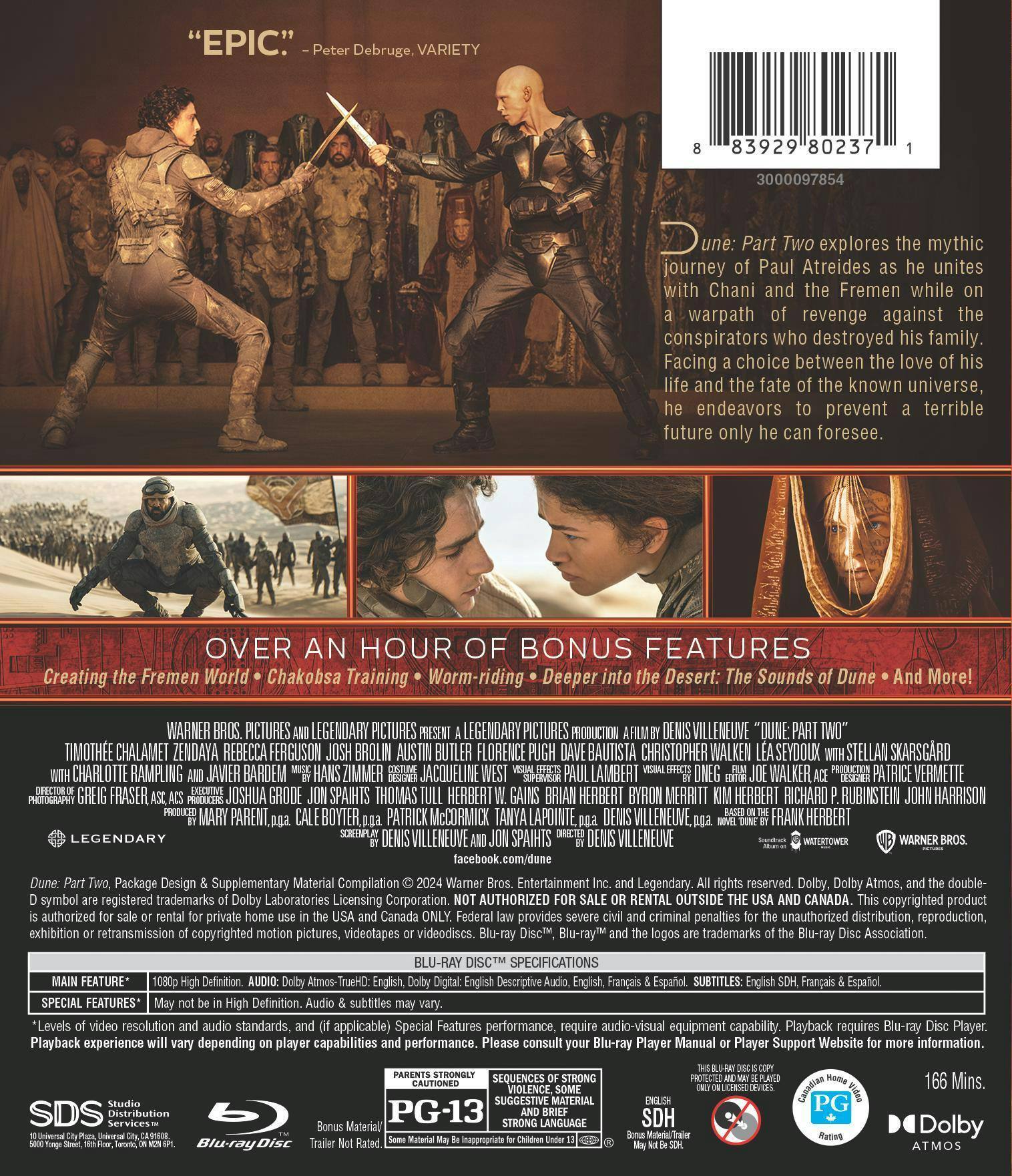 Back. Dune: Part Two [Blu-ray].