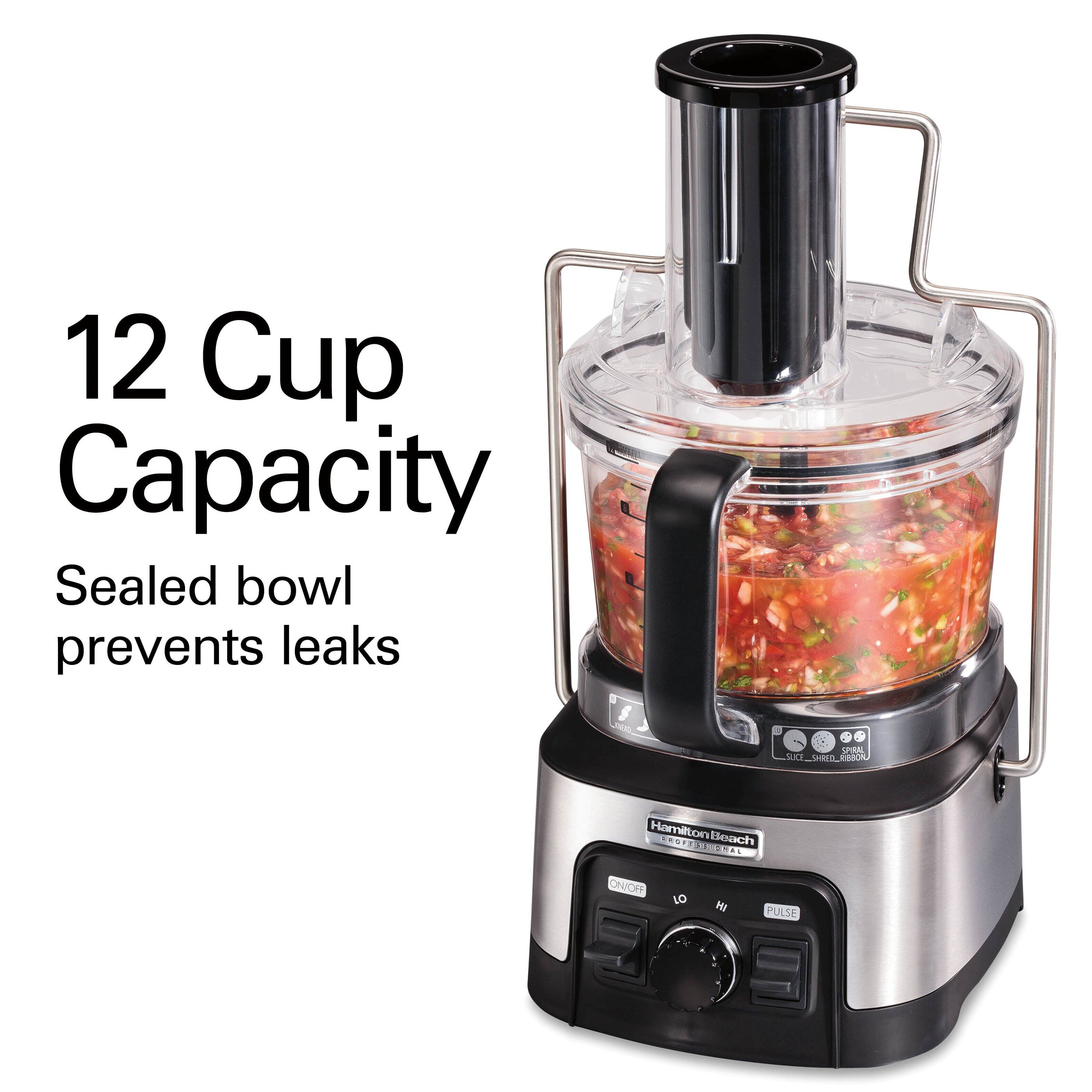 12 Cup Capacity  
Sealed bowl prevents leaks