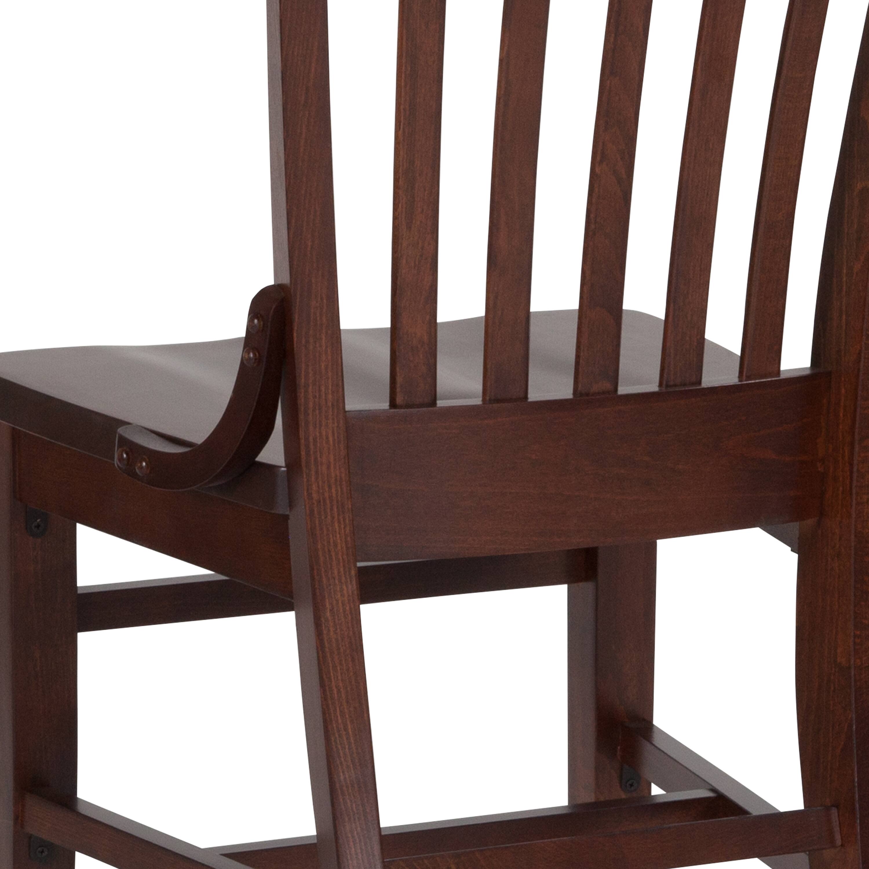 Alt View 8. Emma + Oliver - School House Back Wooden Restaurant Dining Chair - Walnut.