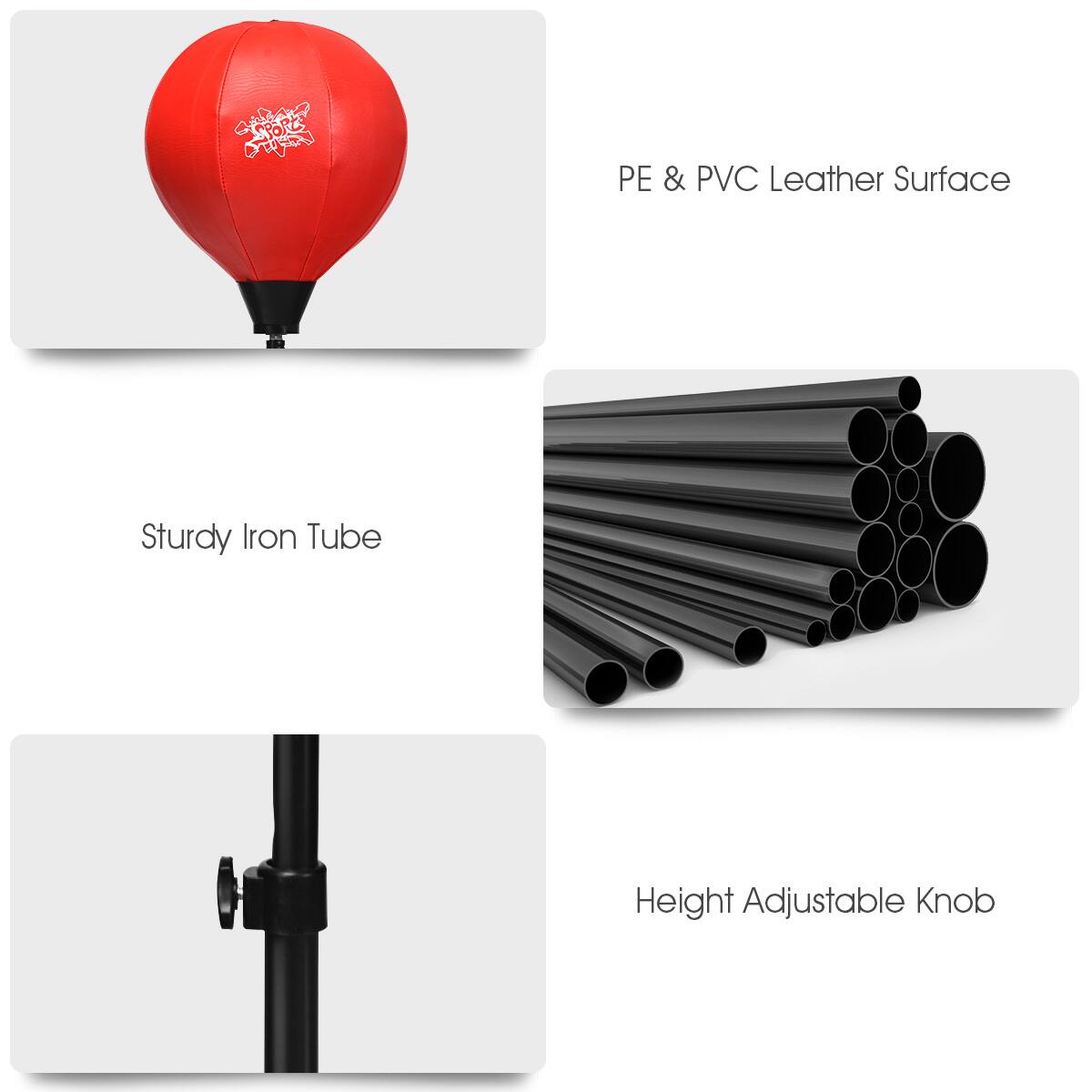 PE & PVC Leather Surface  
Sturdy Iron Tube  
Height Adjustable Knob