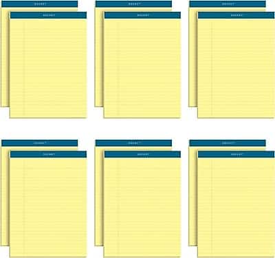 TOPS - Docket Notepads, 8.5" x 11.75", Wide Ruled, 50 Sheets/Pad, 12 Pads/Pack (TOP63400) - Canary