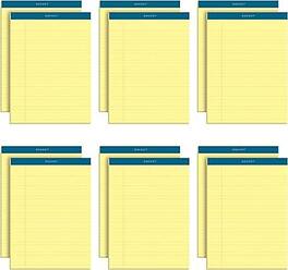 TOPS - Docket Notepads, 8.5" x 11.75", Wide Ruled, 50 Sheets/Pad, 12 Pads/Pack - Canary