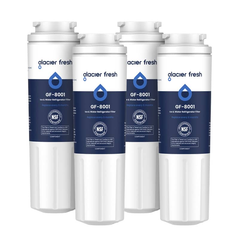 GLACIER FRESH - UKF8001 Compatible with Whirlpool Refrigerator Water Filter 4,EDR4RXD1,4 Pack