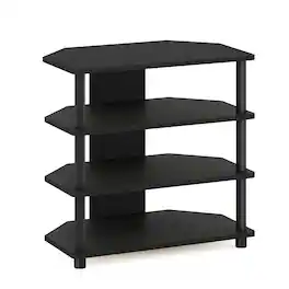 Furinno - Econ Easy Assembly 4-Tier Petite TV Stand - Blackwood/Black