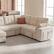 Alt View 2. Dyonery - Dyonery 7-Seat Modular Sectional Sleeper Sofa with Pull-Out Bed, Reclining Backrest, USB Ports, Table, LED Lights,Beige - Beige.
