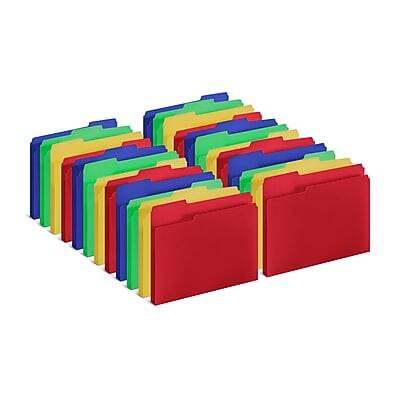 Staples - Heavyweight Reinforced File Folders, 1/3-Cut Tab, Letter Size, 24/Pack (TR10741-CC) - Assorted Colors