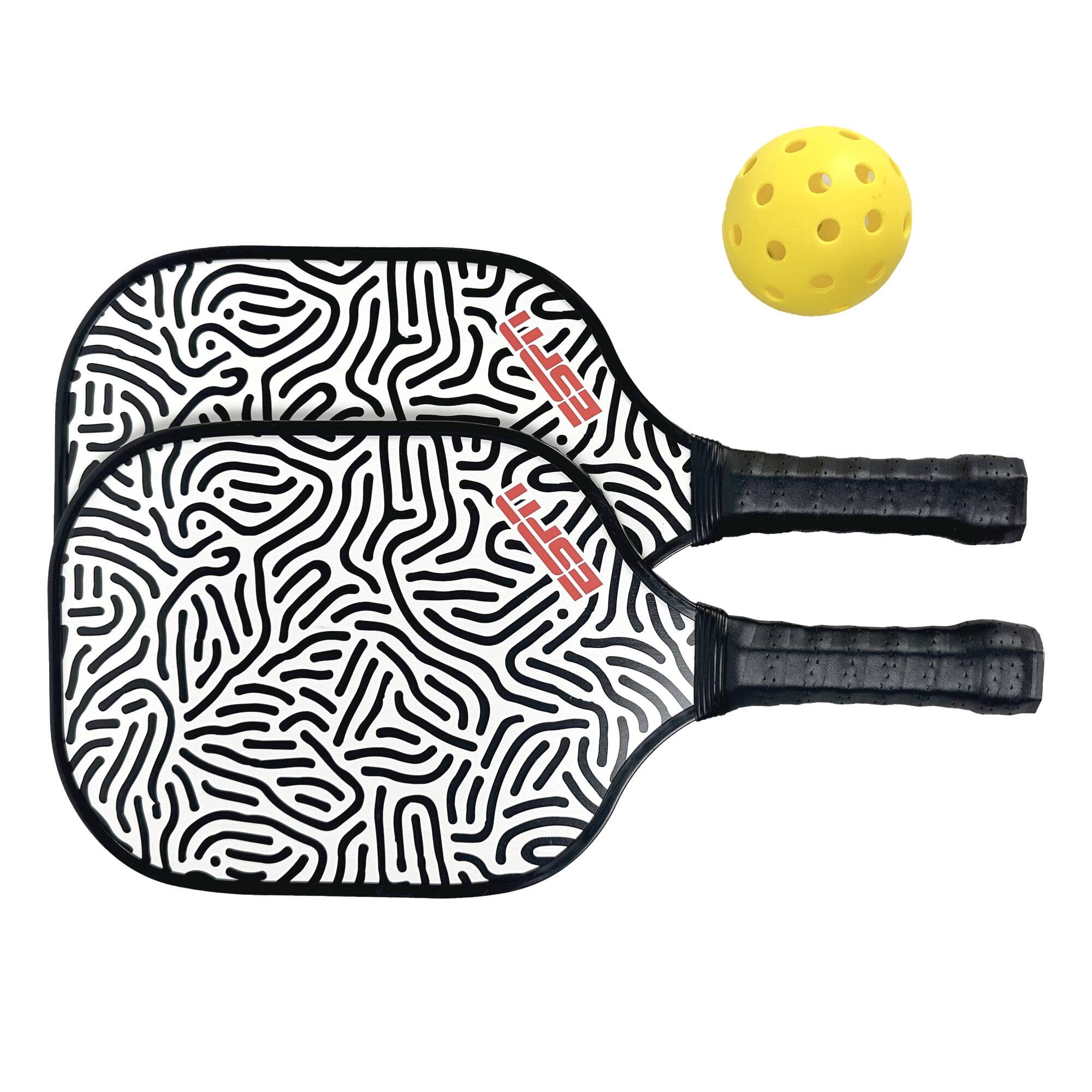 Front. ESPN - ESPN Pickleball Set (2 core paddles, 1 ball) - black.
