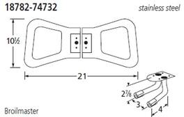 Music City Metals - MCM181878228MCM737473224 burner, figure-8, Bmstr, Sheet stainless