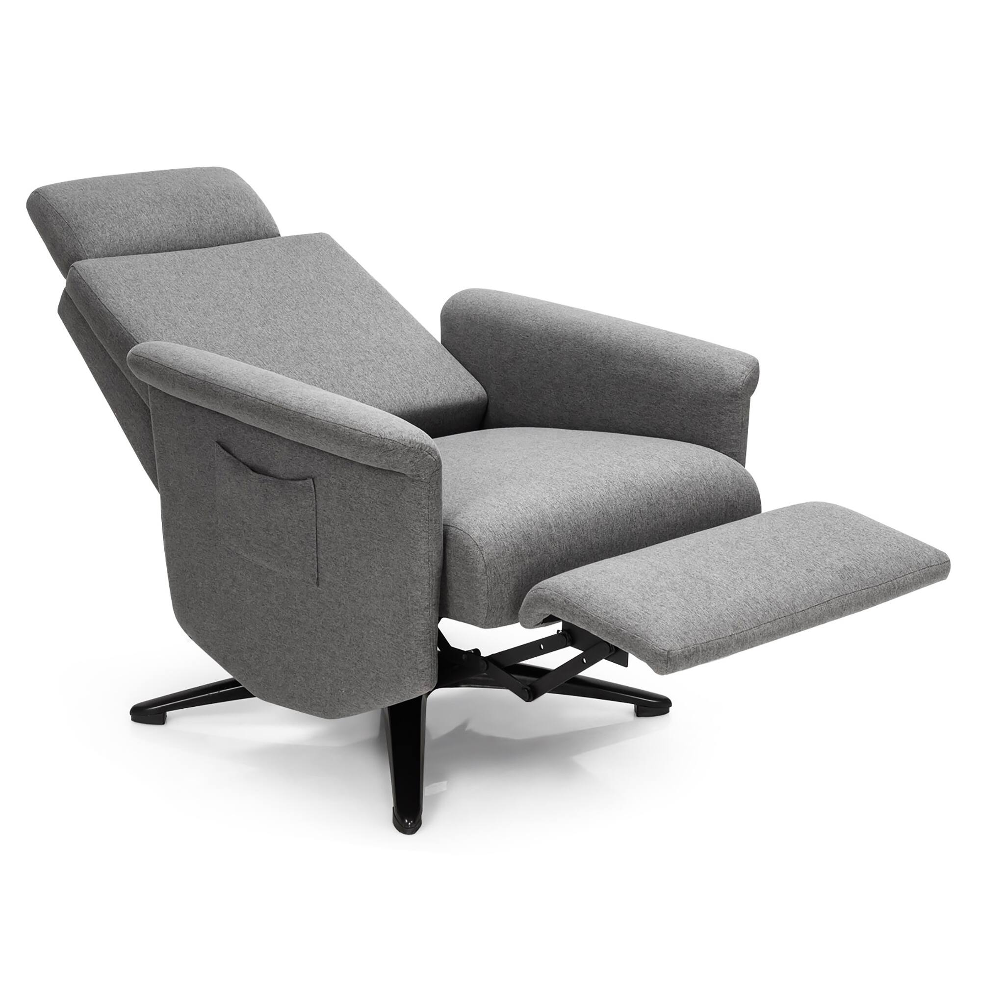 Angle. Costway - Massage Recliner Chair with Remote Control and Adjustable Headrest - Grey.
