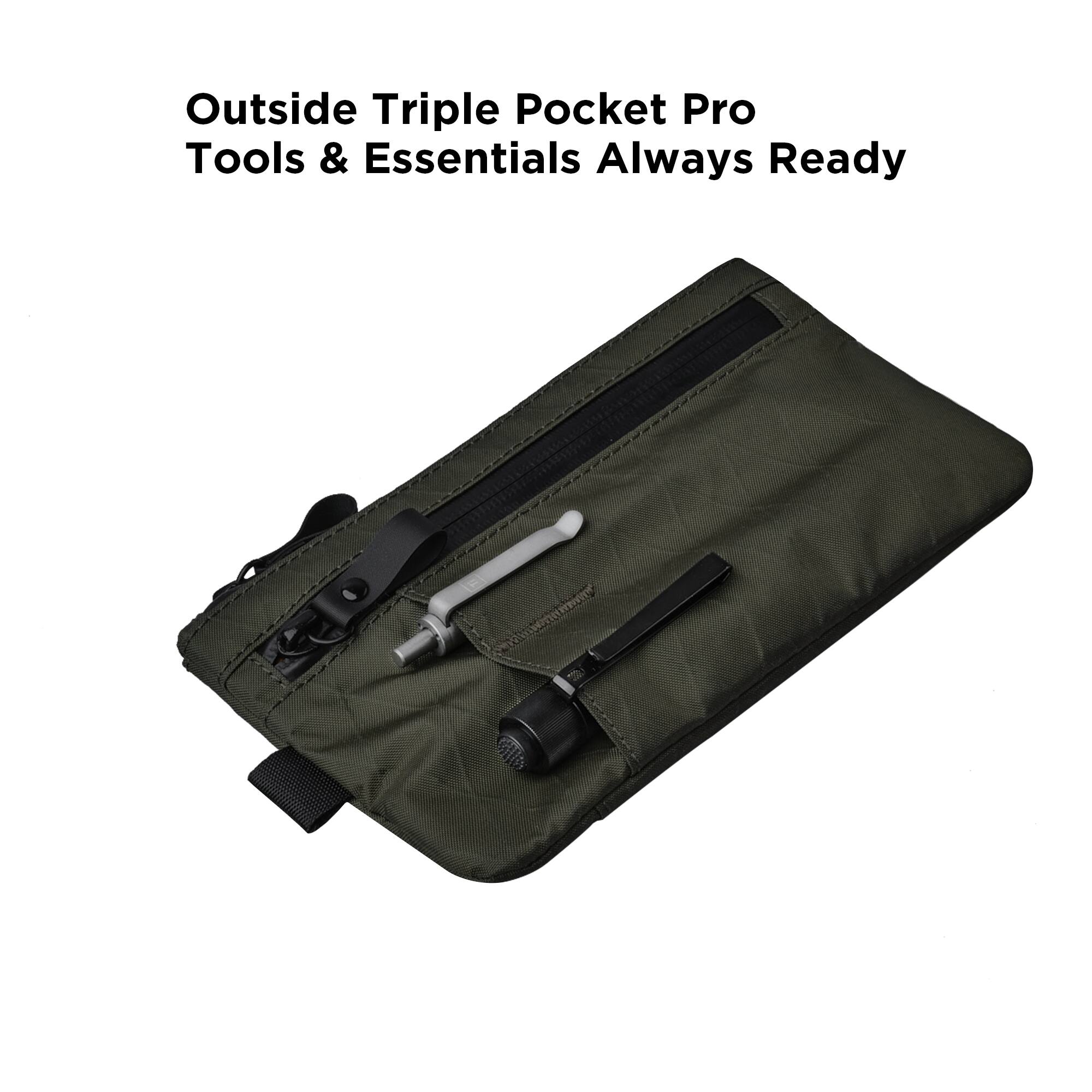 Outside Triple Pocket Pro  
Tools & Essentials Always Ready