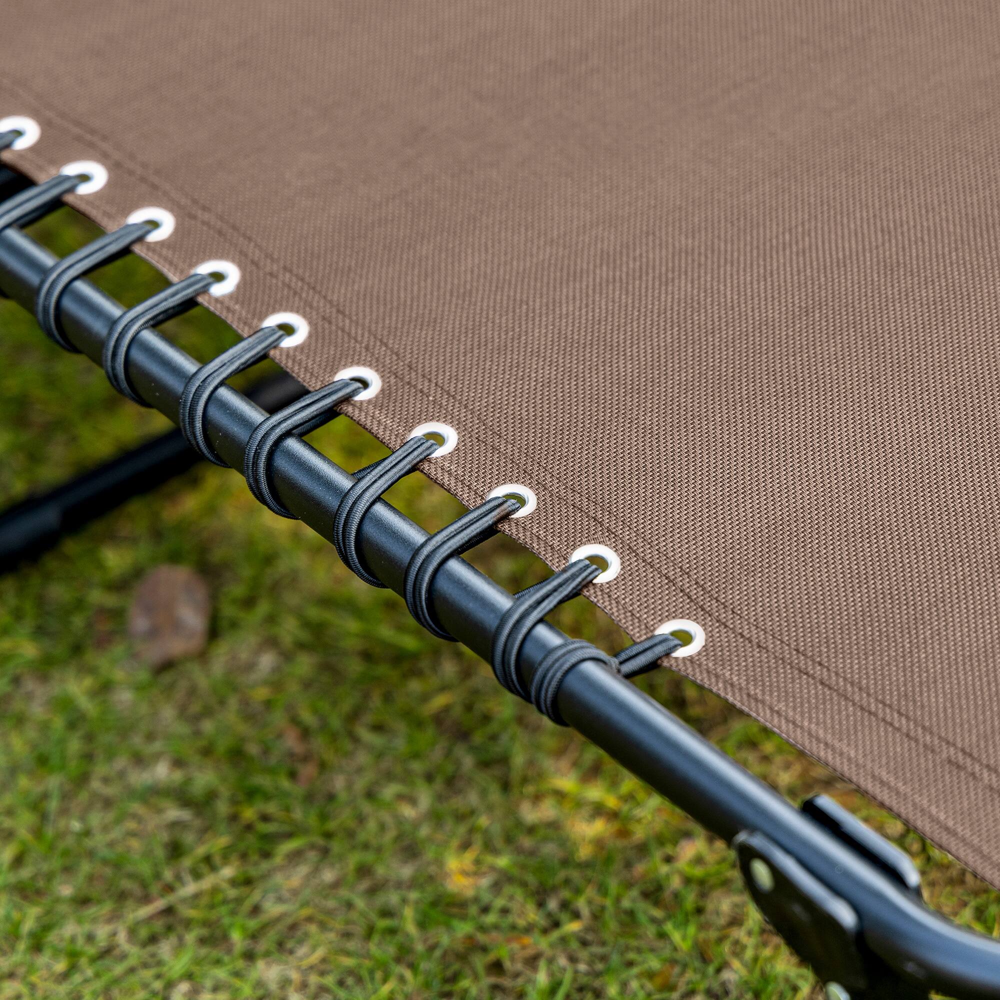 Alt View 8. Outsunny - Reclining Chaise Lounge Chair, Portable Sun Lounger, Folding Camping Cot with Adjustable Backrest and Removable Pillow - Brown.