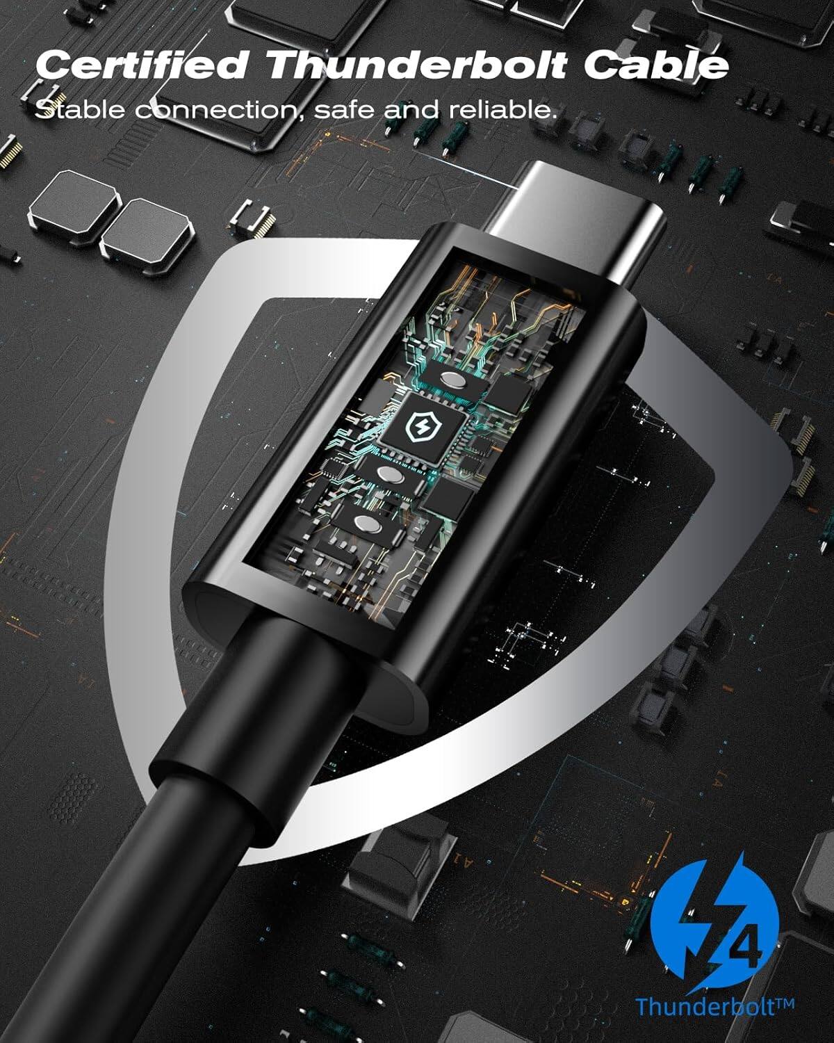 Certified Thunderbolt Cable  
Stable connection, safe and reliable.