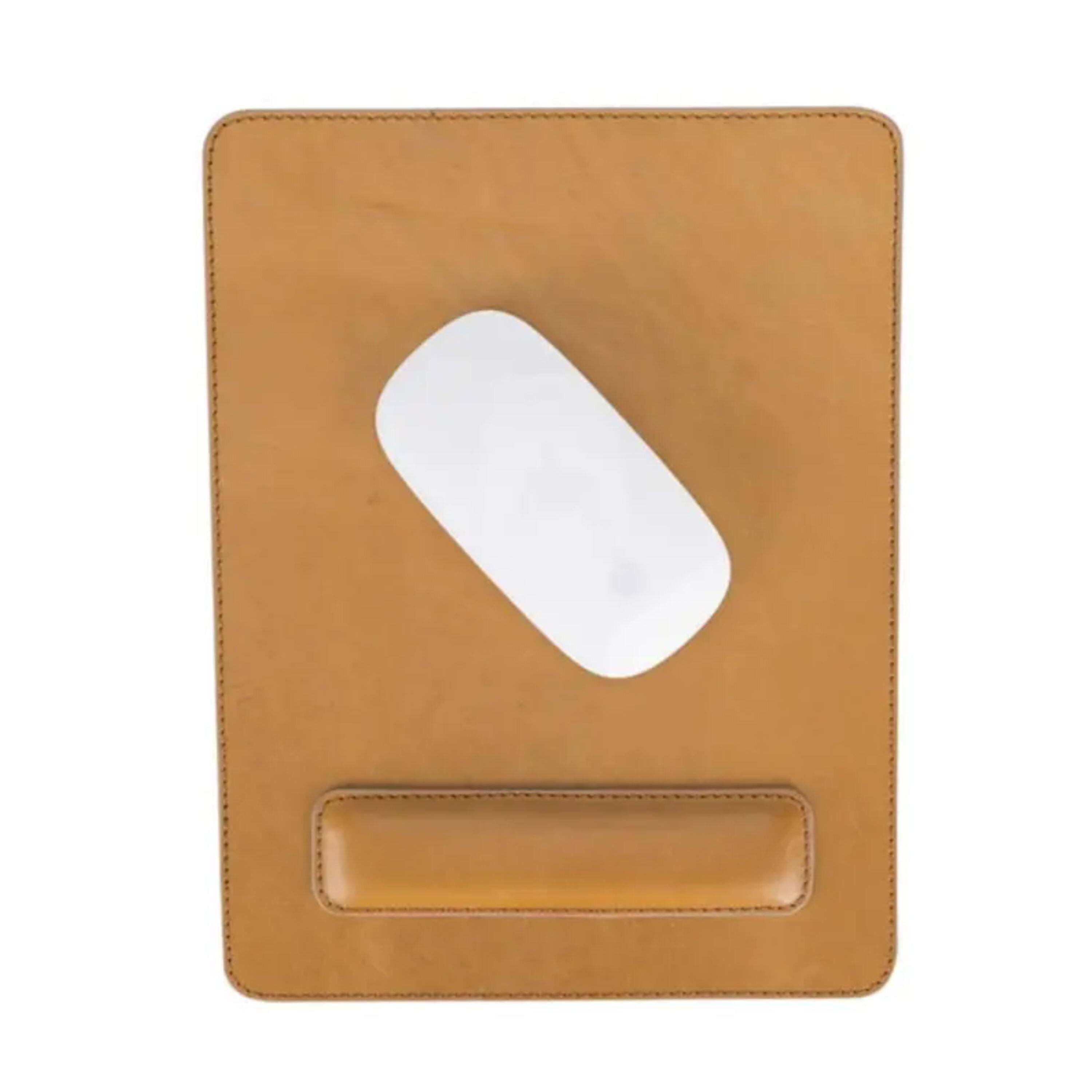 Angle. Kitcheniva - Leather Mouse Pad With Hand Support For Comfort Coffee - Coffee.