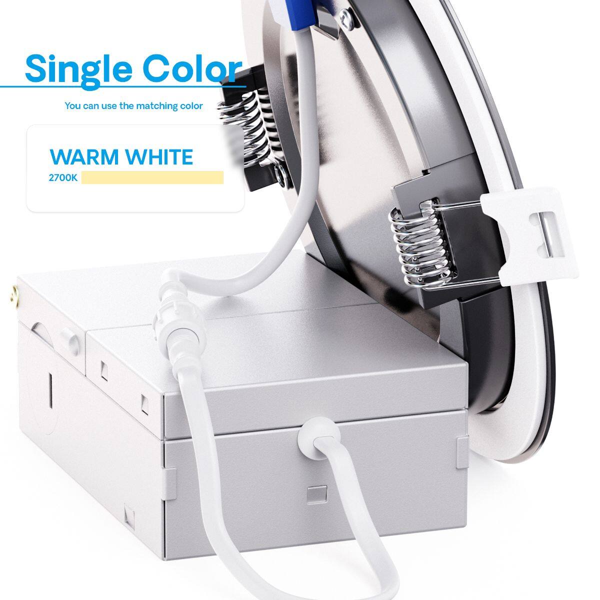 Single Color  
You can use the matching color  

WARM WHITE  
2700K