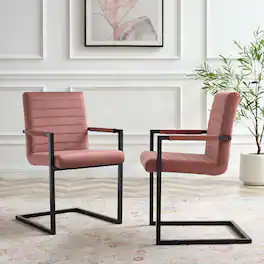 Savoy Performance Velvet Dining Chairs Set of 2 by Modway - Dusty Rose
